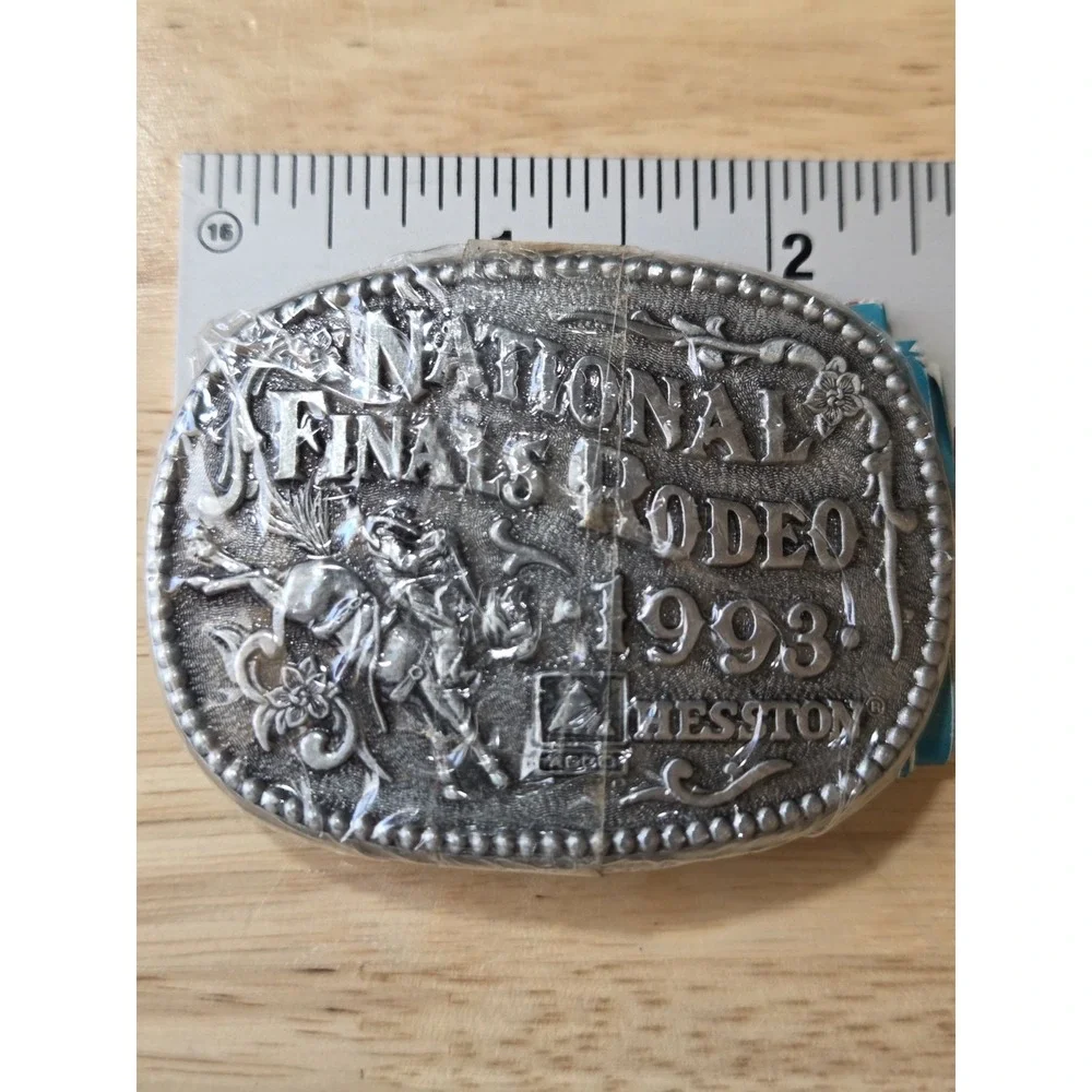 1993 Hesston NFR National Finals Rodeo Miniature Collector Belt Buckle Sealed